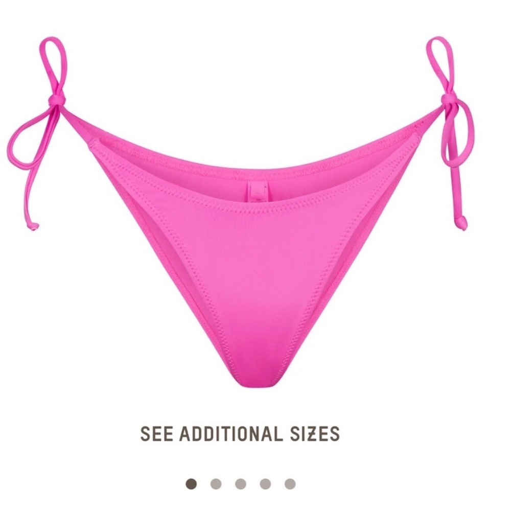 NWT SKIMS Swim Dipped Tie Bottoms in Taffy Pink SW-TBM-0797 Size 3X
